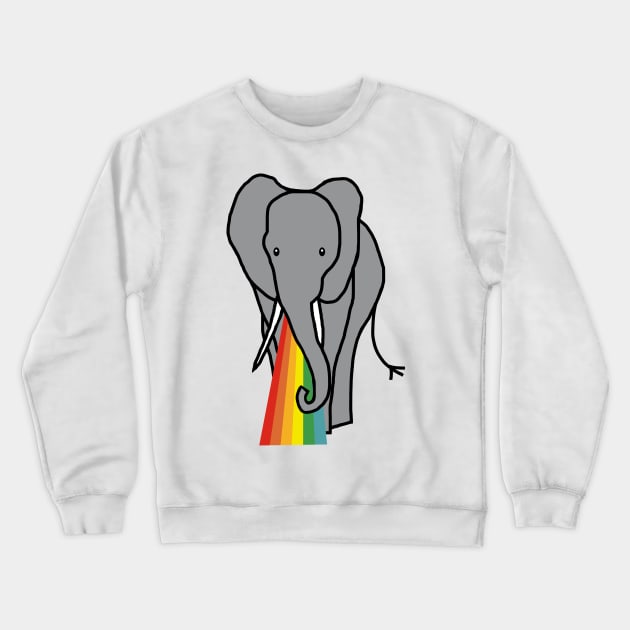 Animals with Rainbow Puke Elephant Crewneck Sweatshirt by ellenhenryart